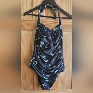 Tummy Control Swimwear Halter One Piece Slimming Vintage Retro